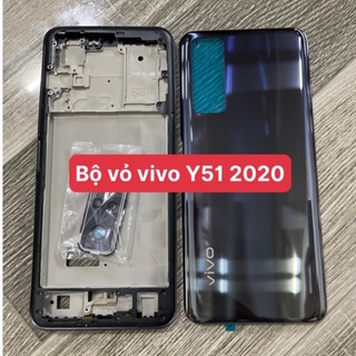 Vỏ xương Vivo Y51 2020 Đen kèm kính camera