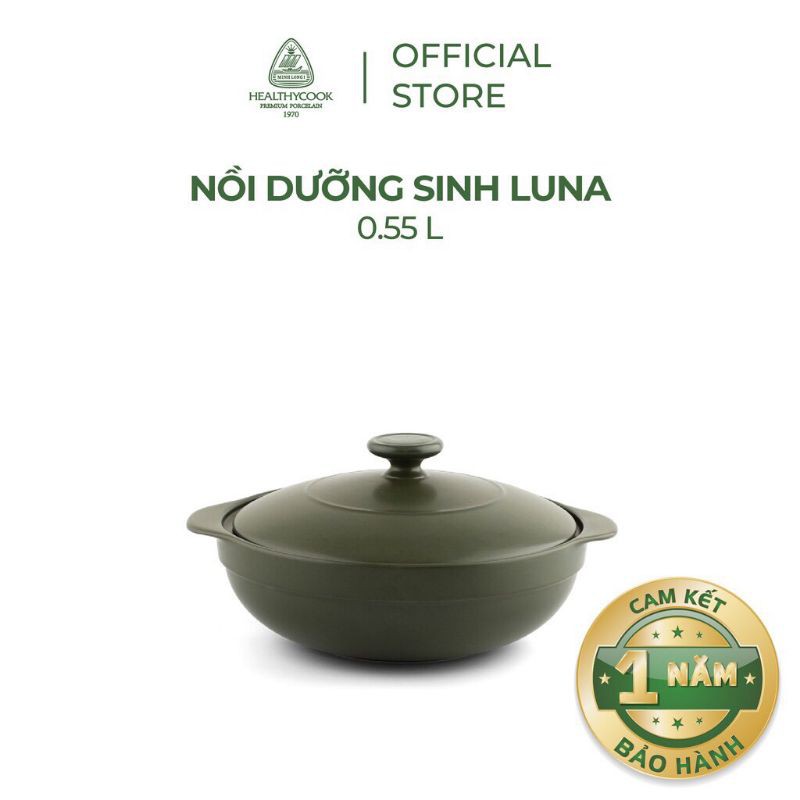 Nồi sứ dưỡng sinh Minh Long - Luna 0.55 L + nắp