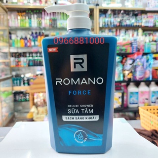 Romano sữa tắm 650g xanh force