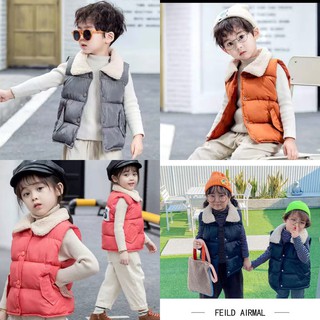 Áo gile phao cổ lông siêu nhẹ hàng quảng châu cho bé