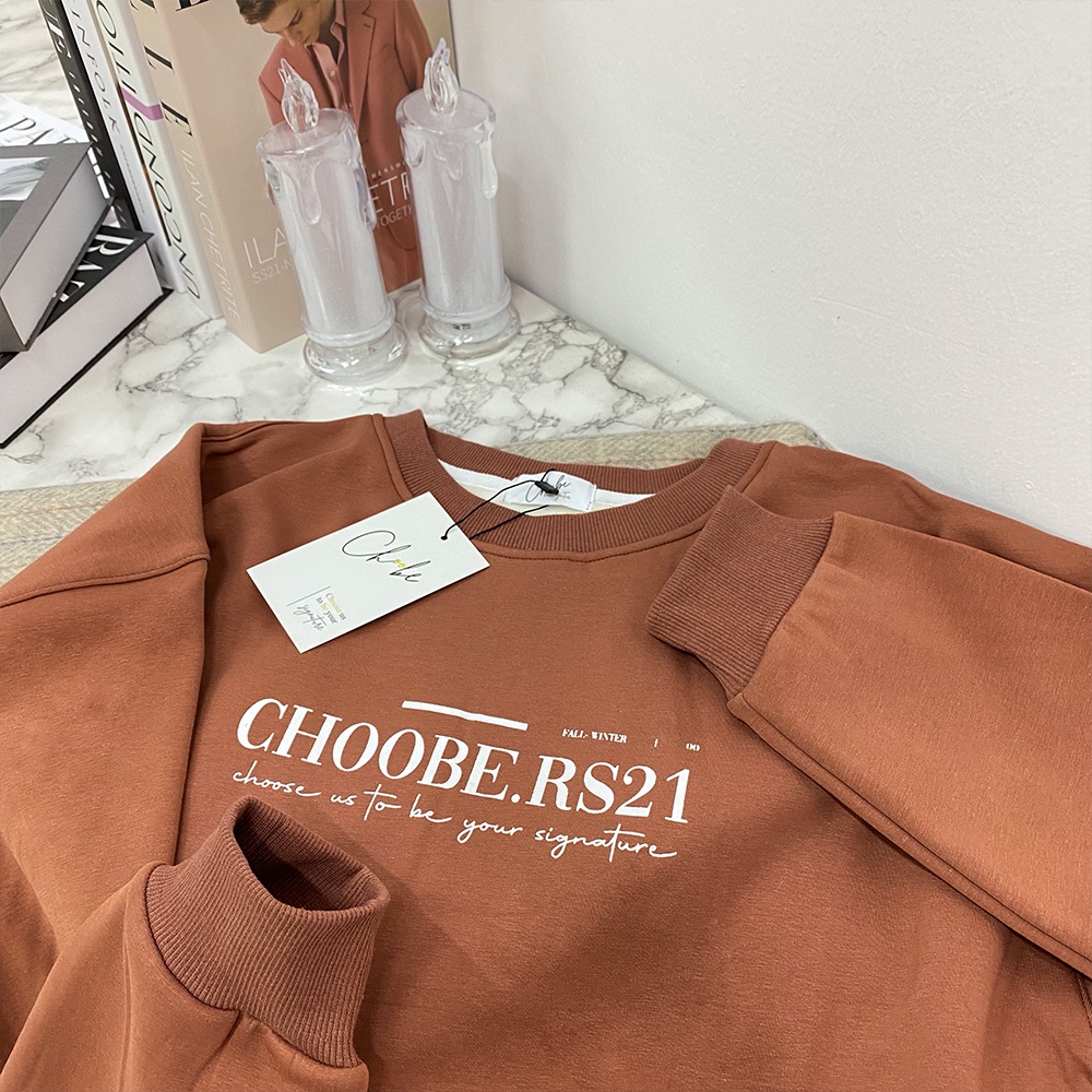 Áo hoodie nữ Choobe form rộng Unisex in chữ lót nỉ bông dày dặn vải cao cấp ấm áp phong cách oversize A42