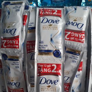 Dầu gội dove dây 12 gói + tặng 2 xả