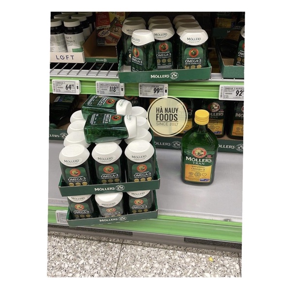 Dầu Cá Omega-3 DHA Vitamin A, D, E MOLLERS Nauy 112 viên nội địa Nauy