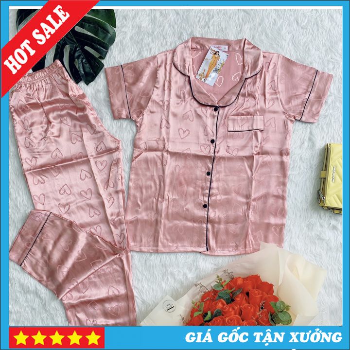 [ SALE SỐC ] Bộ Đồ Pijama Tay Ngắn Quần Dài Lụa Gấm - Thoải Mái Nhẹ Nhàng