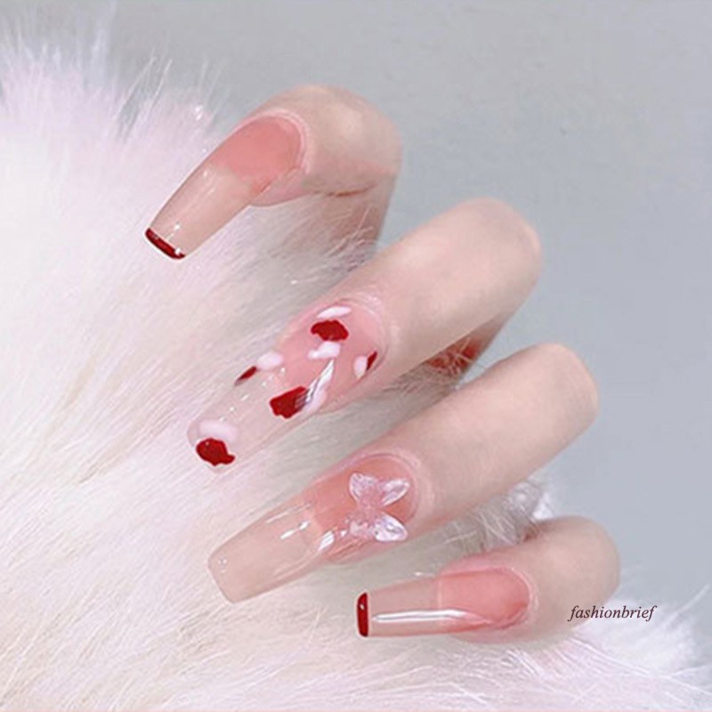 [Hàng mới về] Set 24 Móng Tay Giả Họa Tiết Đa Dạng Thời Trang Nhiều Màu Tùy Chọn