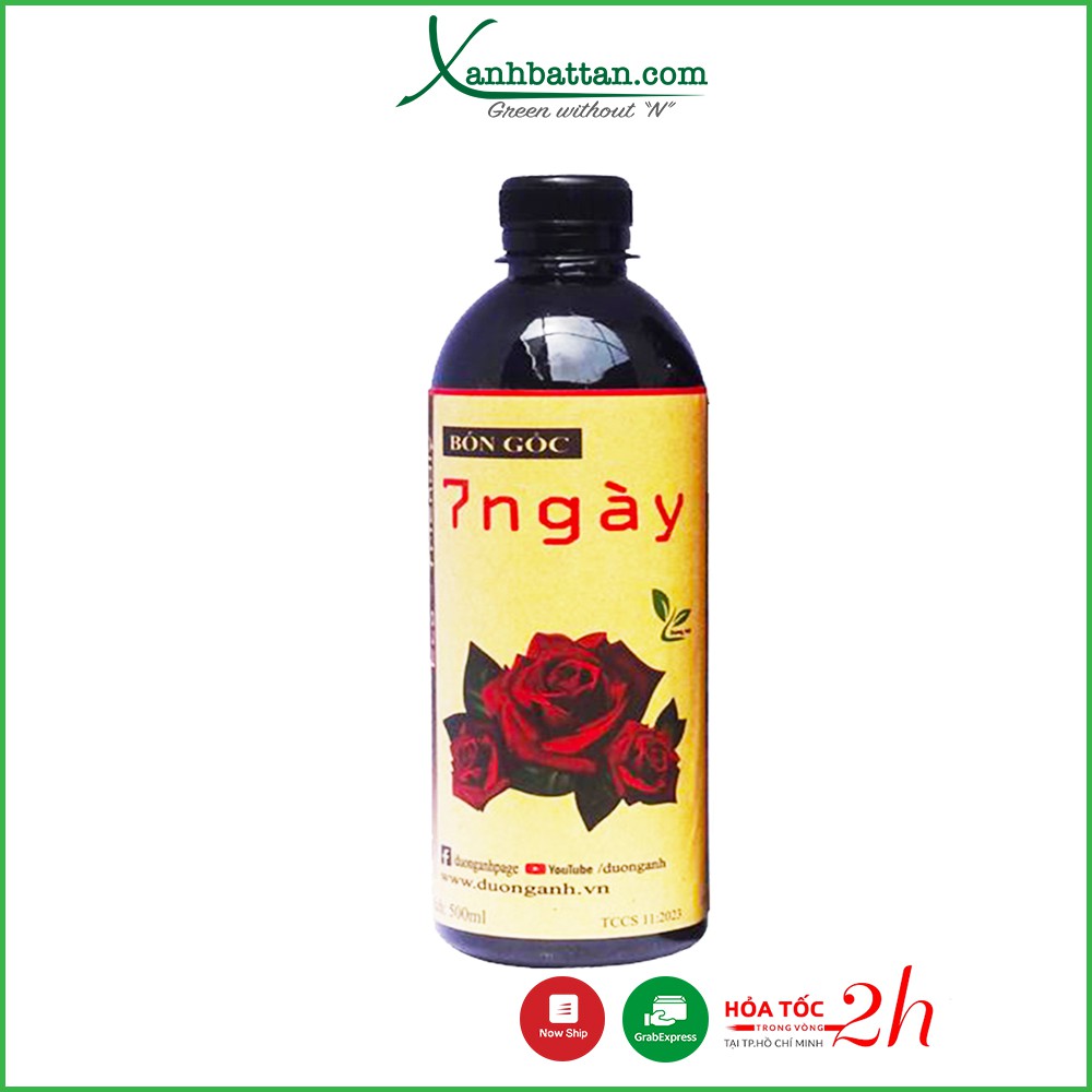 Phân hữu cơ 7 NGÀY dưỡng hoa hồng chuẩn phom, kích chồi, bổ sung hữu cơ cho hoa hồng Chai 500 ml