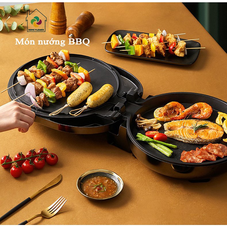 Chảo nướng điện 2 mặt JoYoung đa năng, bề mặt chống dính - chiên - nướng BBQ, làm bánh, bảo hành 12 tháng