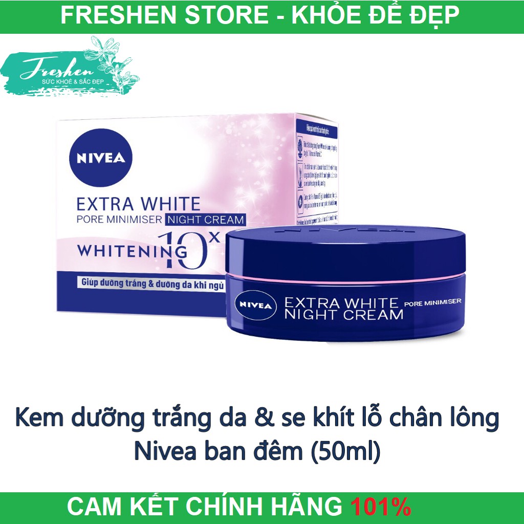 ✅ (CHÍNH HÃNG) Kem dưỡng trắng da & se khít lỗ chân lông Nivea ban đêm (50ml)