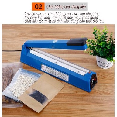 Máy hàn miệng túi nilon túi zip dập tay để bảo quản thực phẩm,cắt màng co HM01