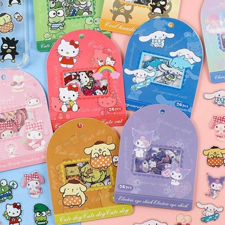 SANRIO Bộ 24 Miếng Dán PVC Họa Tiết Hoạt Hình Trang Trí Sổ Tay Nhật Ký diy