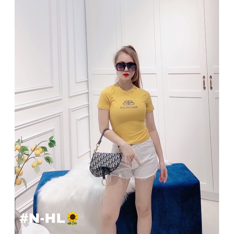 [New2021] Áo croptop ôm tăm balenciaga 5 màu chất siêu co giãn giá rẻ