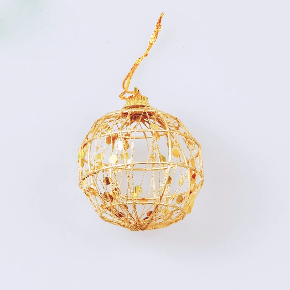 6Pcs/Set Christmas Tree Hollow Ball /5cm/6cm Xmas Gold Ball Hanging Decoration/Party Festival Ornaments Home Decor Ornament