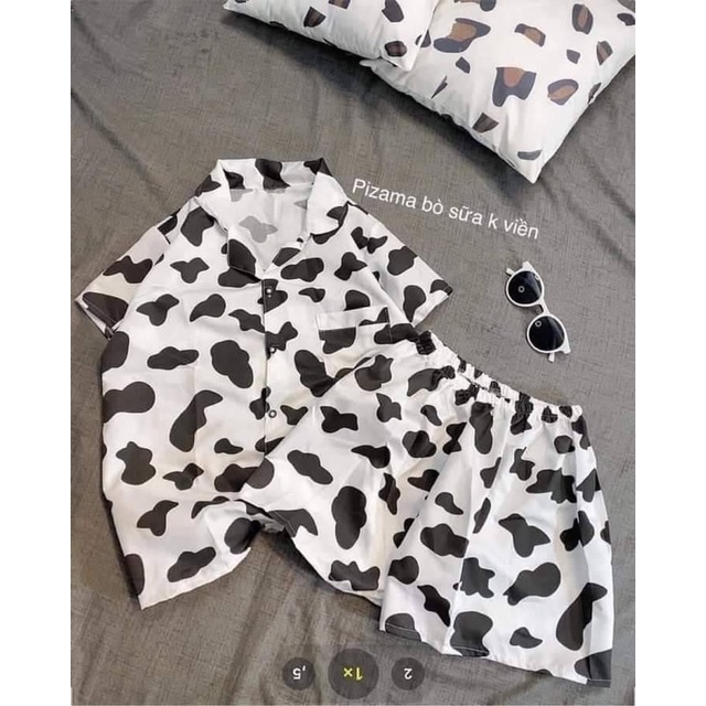 [GIÁ HUỶ DIỆT] Set Bộ Bò Sữa-Bộ Pijama Bò Sữa Ngắn Tay Cute Hot Trend 2021 - Set Pizama Hình Bò Sữa (có ảnh thật)