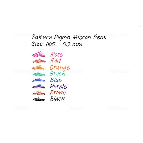 Bút line đi nét, bút vẽ kỹ thuật Sakura PIGMA MICRON size 005- 0.2mm (nhiều màu)