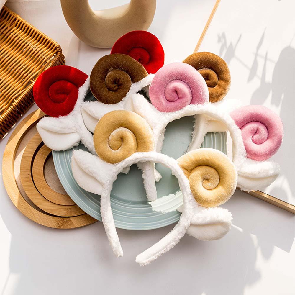 ANEMONE Băng Đô Cài Tóc Rửa Mặt Hình Tai Cừu Họa Tiết Hoạt Hình Dễ Thương