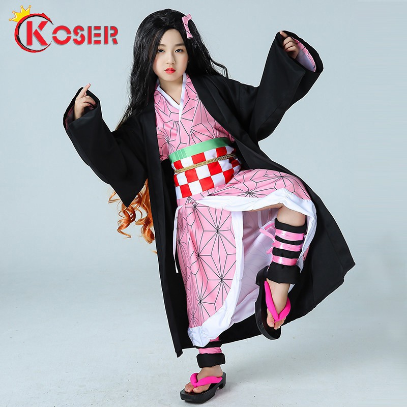 [COSER KING store] Child Anime Demon Slayer Kimetsu no Yaiba Tsuyuri Kanao Kamado Tanjirou Nezuko Giyuu Kochou Zenitsu Shinobu Cosplay Costume Cartoon Fancy Dress Kids