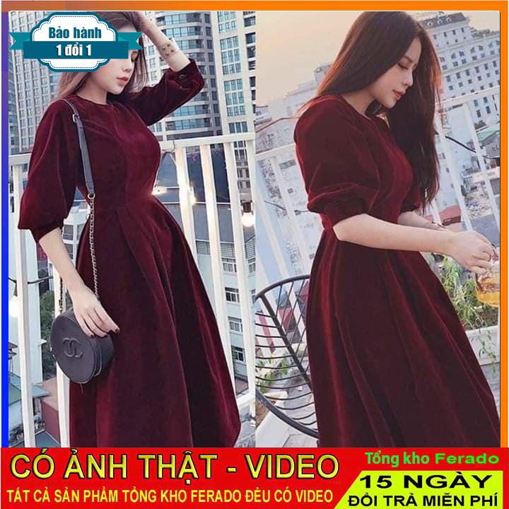 [ xả kho ] MiD Đầm đỏ thắt eo tay lỡ V825 thiết kế Mie Design kèm ảnh thật