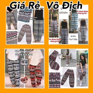 [GIÁ GỐC] Quần alibaba thổ cẩm voi, lanh Thái , chất siêu đẹp mát