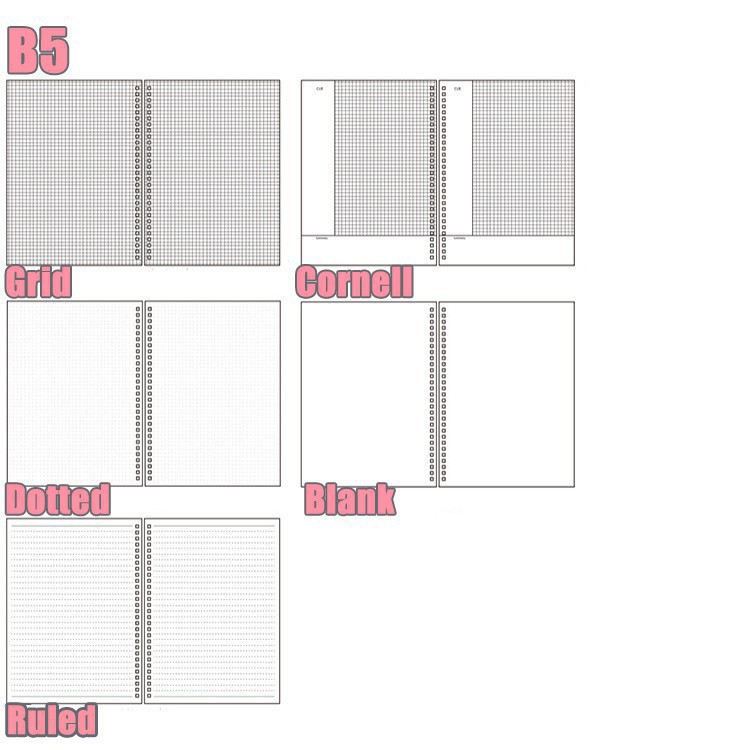 Winzige Sổ lò xo thiết kế đơn giản khổ A6/A5/B5