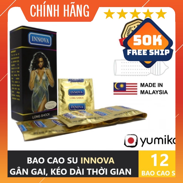 Bao cao su INNOVA kéo dài thời gian quan hệ Gân Gai, bcs xuất xứ Malaysia Hộp 12 bao