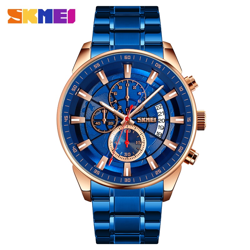 Đồng Hồ Quartz Chronograph Đa Năng Chống Thấm Nước Chất Liệu Thép Không Gỉ 9285 SKMEI