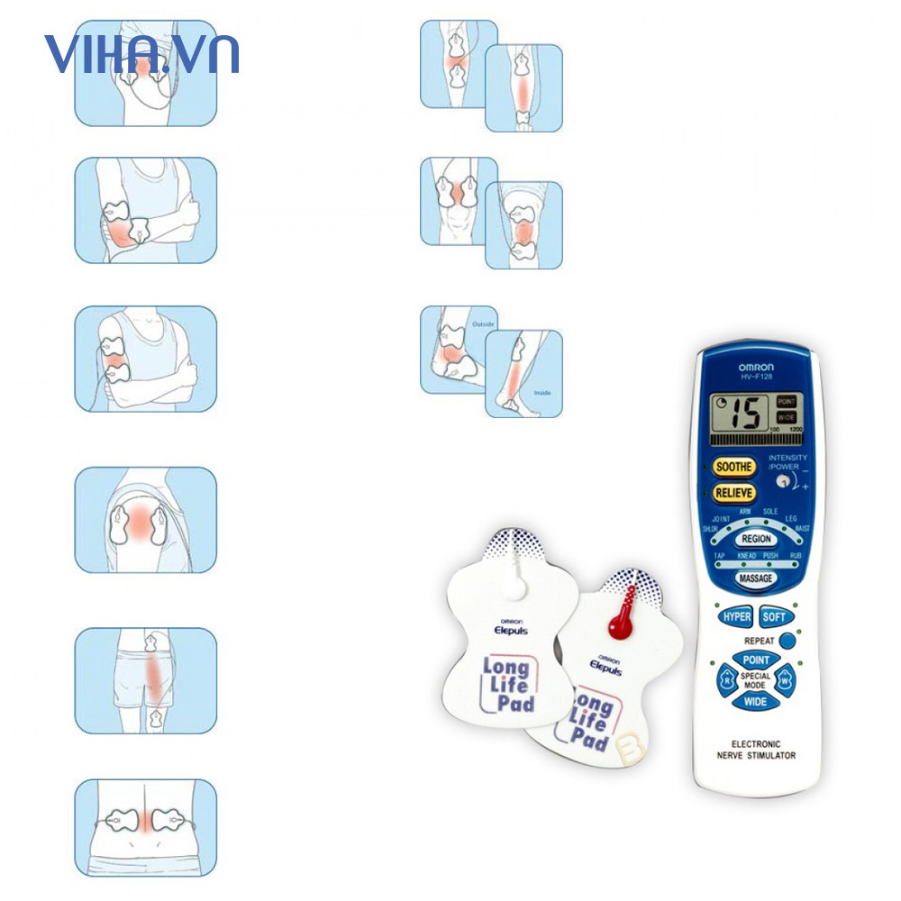 Máy Massage Xung Điện Omron HV-F127-HV-F128 [Nhật Bản, Bảo Hành 02 Năm]