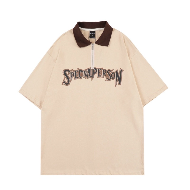 áo polo unisex co khoá zip form rộng