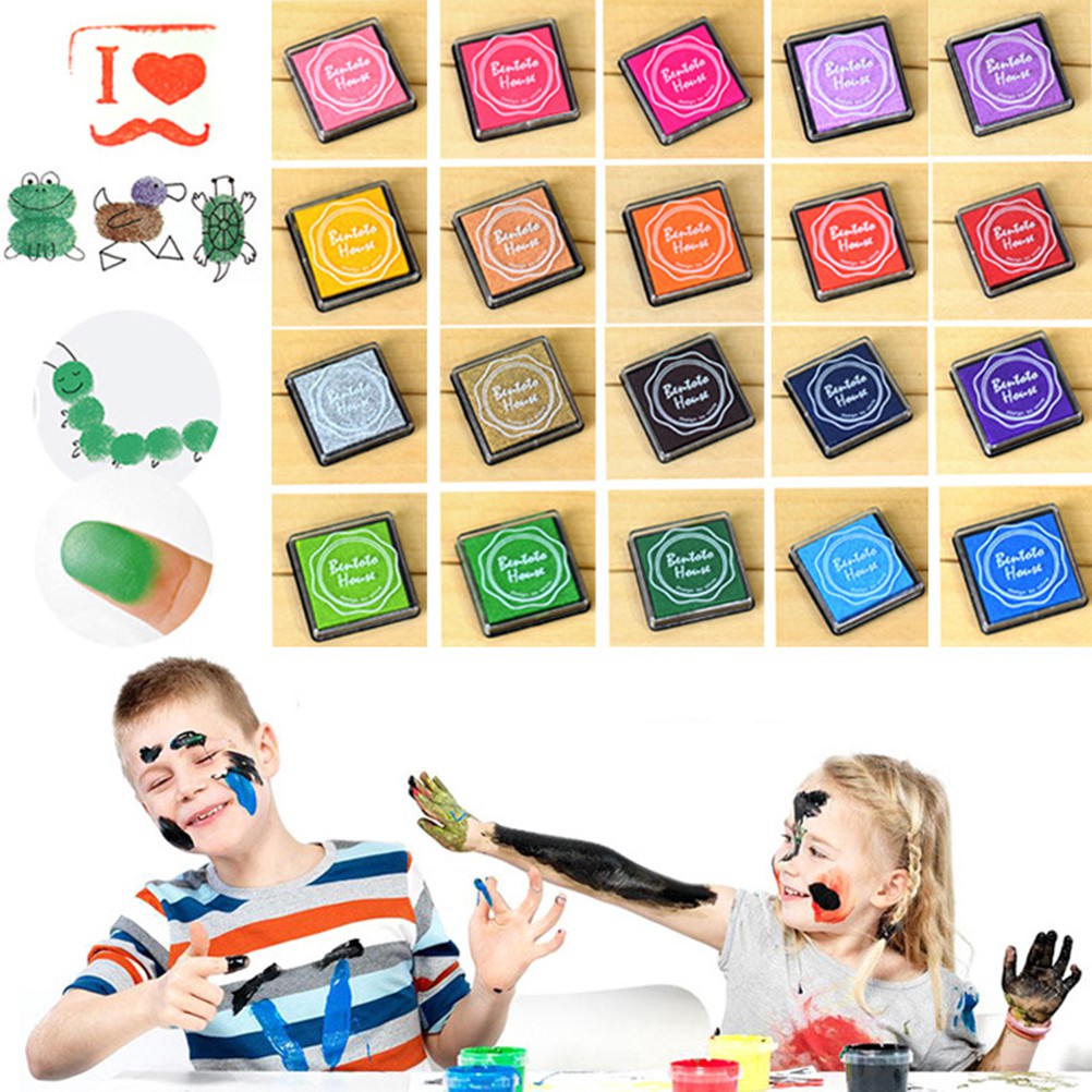 Bộ 20 Màu Vẽ Vân Tay Cho Bé Sáng Tạo - mầu fingerpaint mực in dấu tay