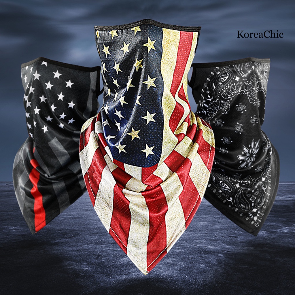 Khăn Che Mặt Hình Tam Giác Bằng Lụa Lạnh Nhanh Khô Chống Nắng Phong Cách Hàn Quốc Dùng Khi Lái Xe Ngoài Trời