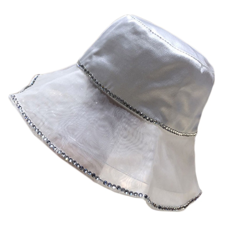 Mũ Rộng Vành Đính Đá Thời Trang Đi Biển Cho Nữ