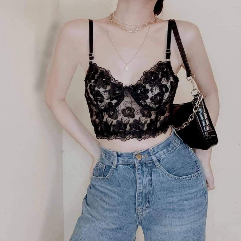 Áo bralette . Áo bra ren .