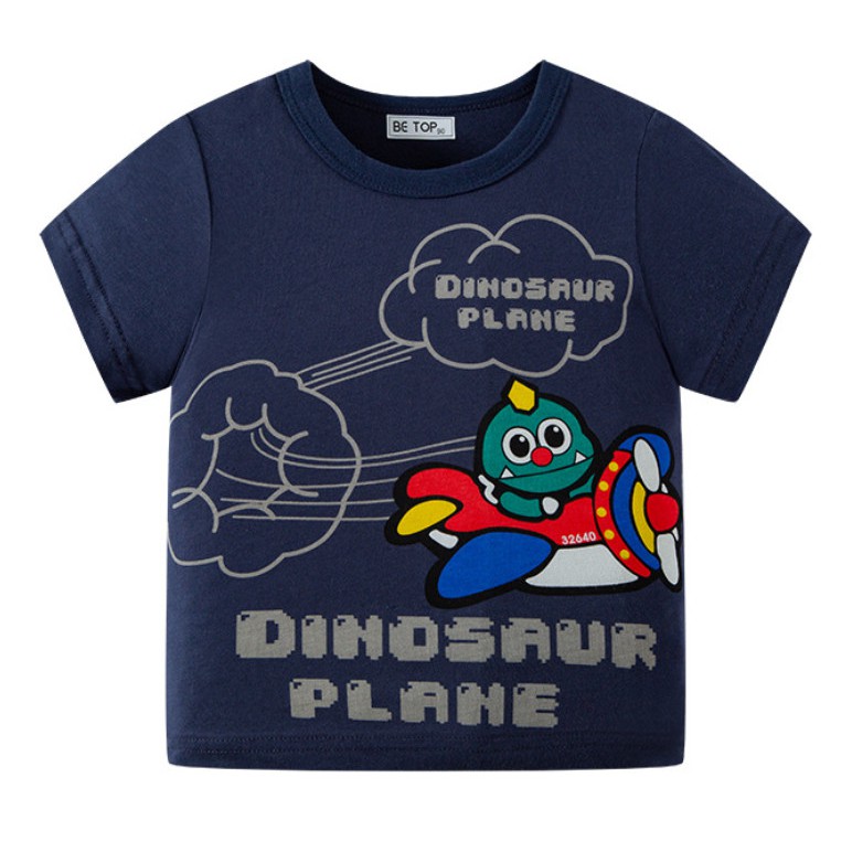 (NOWSHIP HCM) Áo thun bé trai BETOP DINOSAUR PLANE chất liệu COTTON mềm mại, thoải mái, an toàn cho da bé