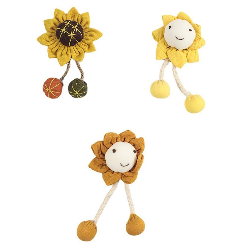 Aaron1 Phụ Kiện Móc Điện Thoại Hình Hoa Hướng Dương Mặt Cười Bằng Vải