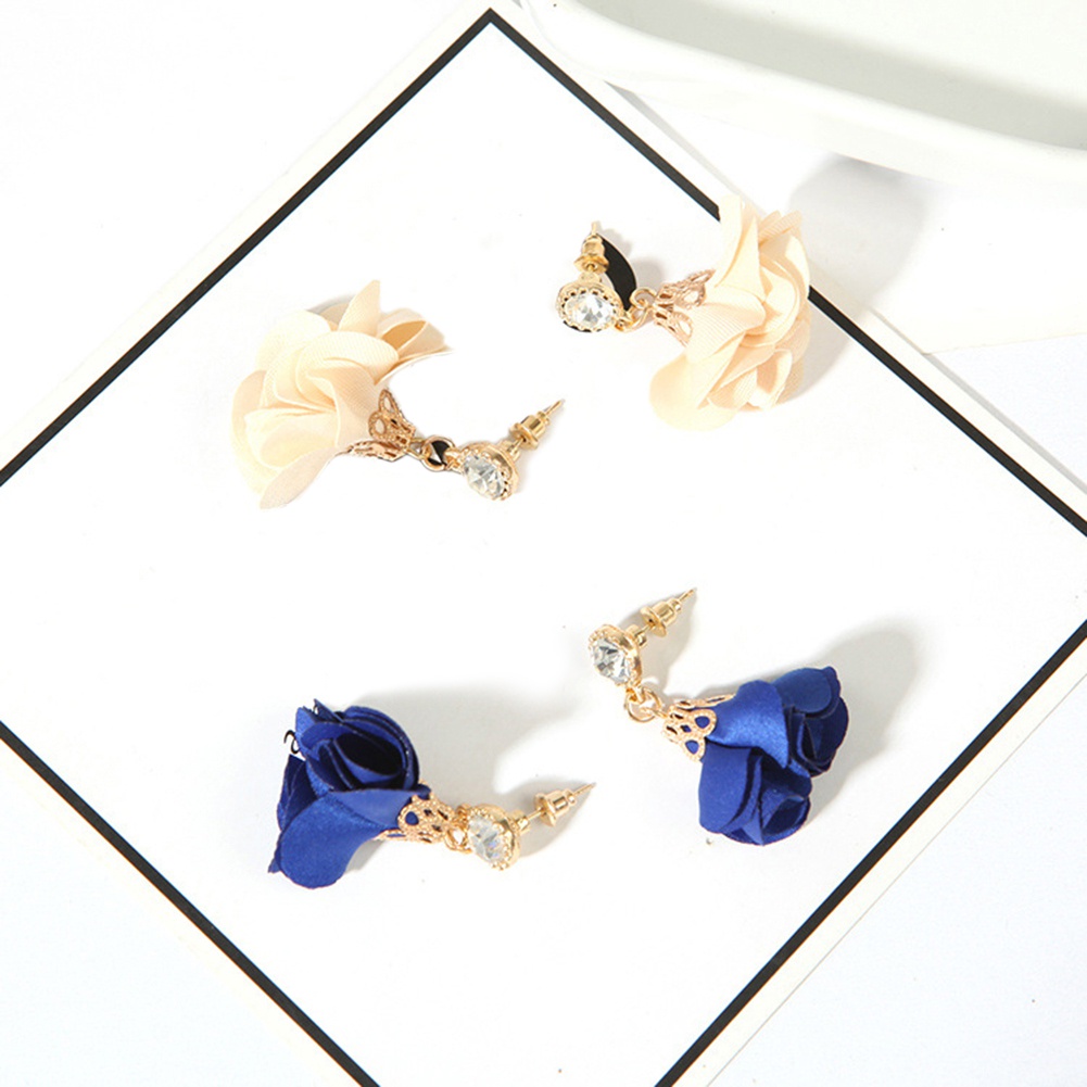 Đôi khuyên tai tạo hình bông hồng thanh lịch thời trang cho nữ