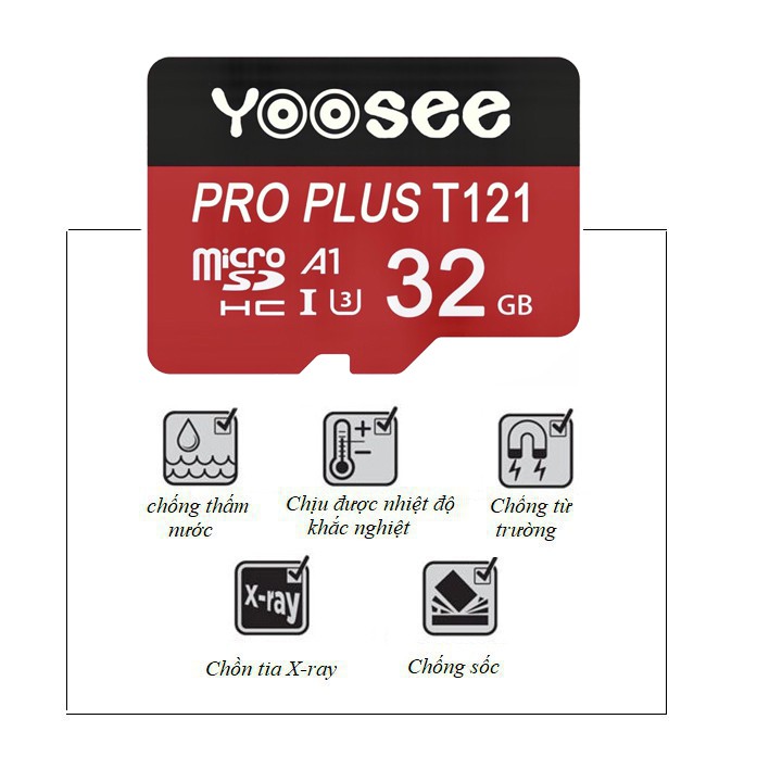 Thẻ nhớ YooSee 64GB /32GB cao cấp - chuyên dụng cho camera wifi, smartphone , loa - Thẻ nhớ Yoosee Pro Plus | BH 5 Năm