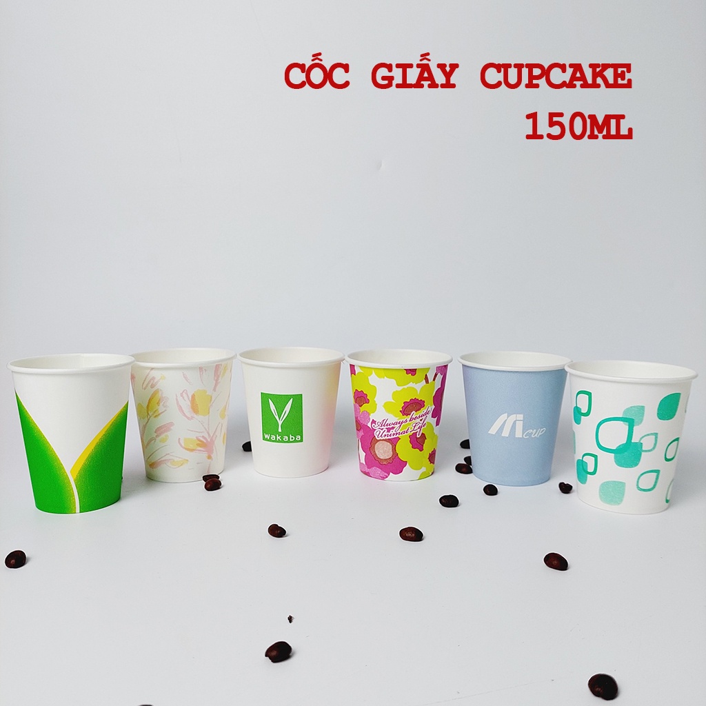 50 Cốc giấy cupcake 5oz - 150ml