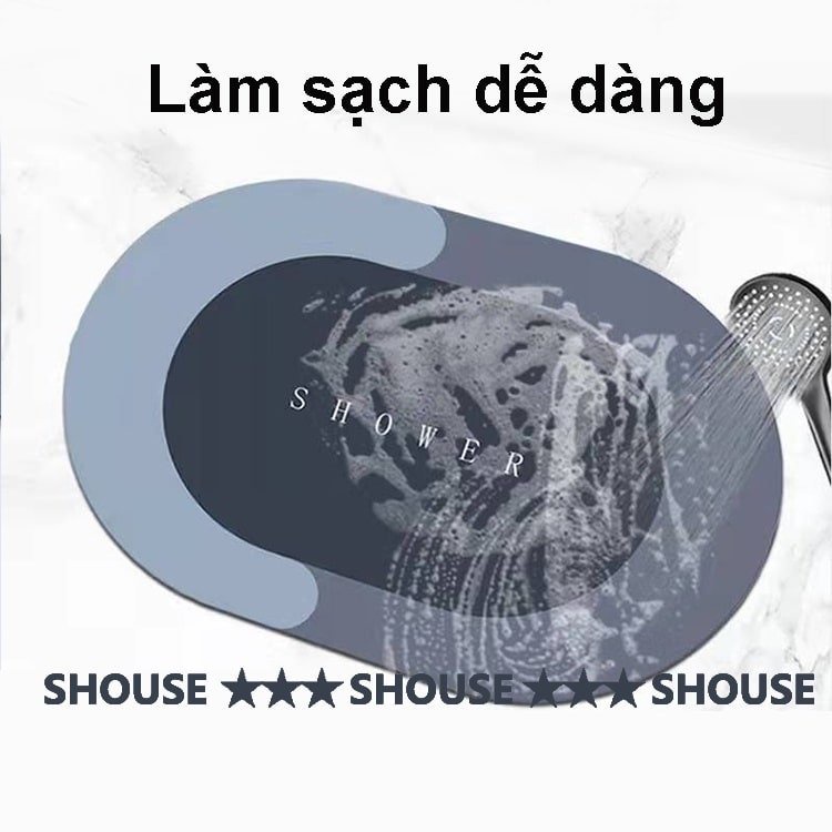 Thảm Lau Chân Shouse siêu thấm hút nước đế cao su chống trơn trượt cho nhà tắm khách sạn nhà bếp