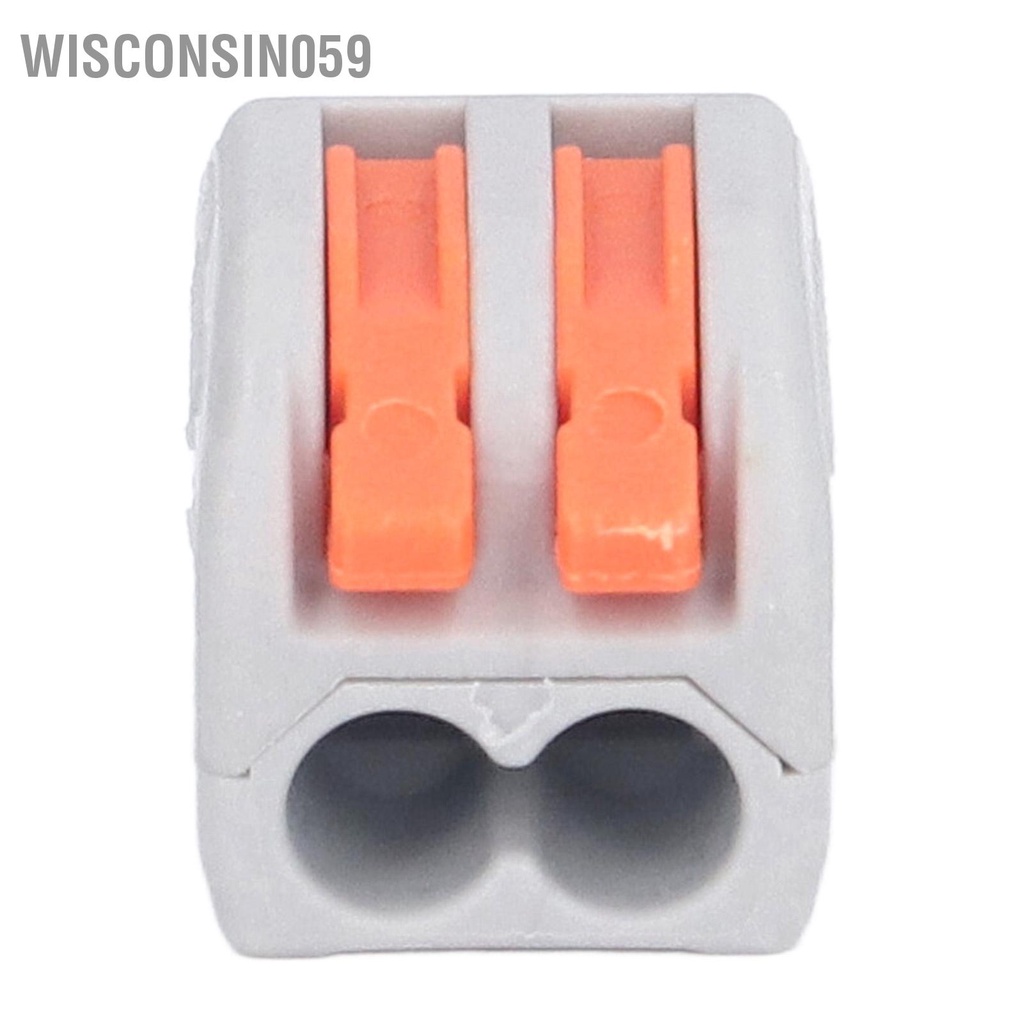 Wisconsin059 50Pcs Wire Conductor Connector 2 Port Lever Splicing Terminal Set Kit for Wiring
