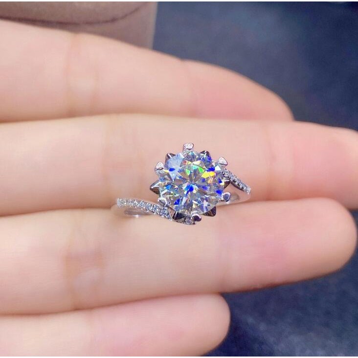 Thời trang bông tuyết vòng PT950 bạc cao carbon kim cương vòng cho phụ nữ