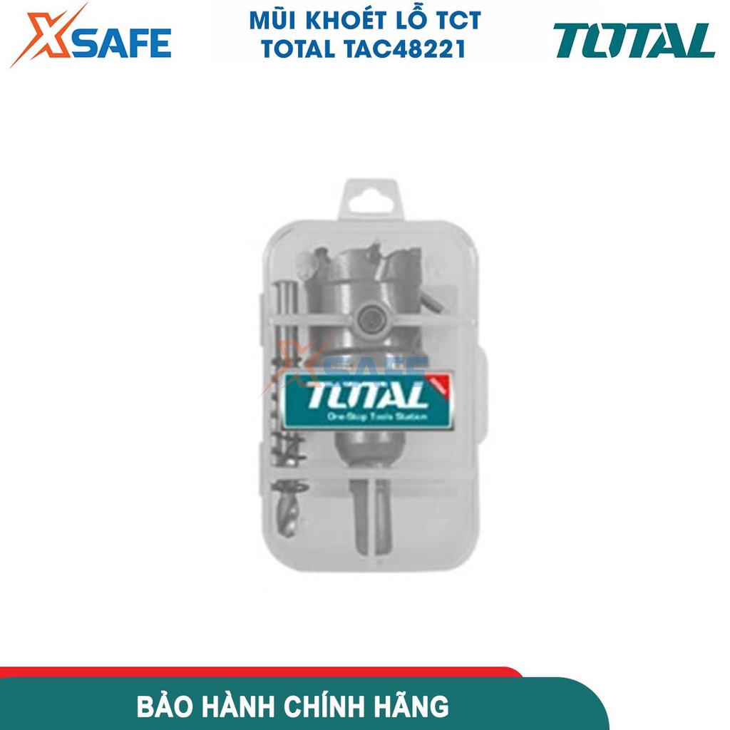 Mũi khoan khoét lỗ phi 20mm hợp kim TCT khoan sắt, thép, inox Total TAC48201 khoét sâu 26mm. chuôi tam giác - chính hãng