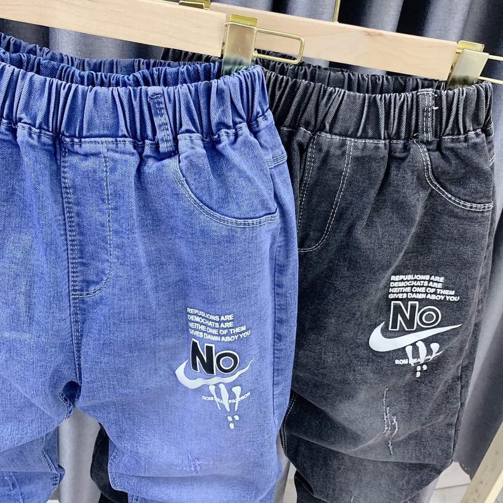 Quần Jean Dài Bé Trai, Quần Bò Bé Trai Đi Học Chất Bò Mềm Co Giãn