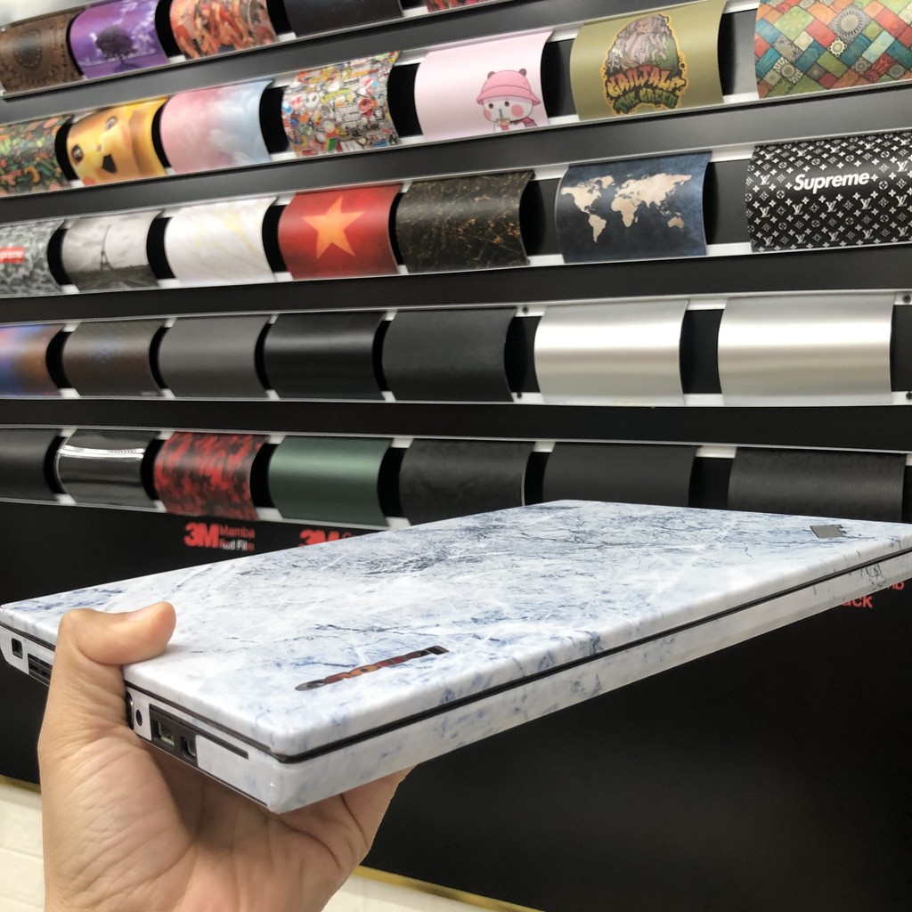 Decal Skin dán Laptop mẫu Vân đá xanh