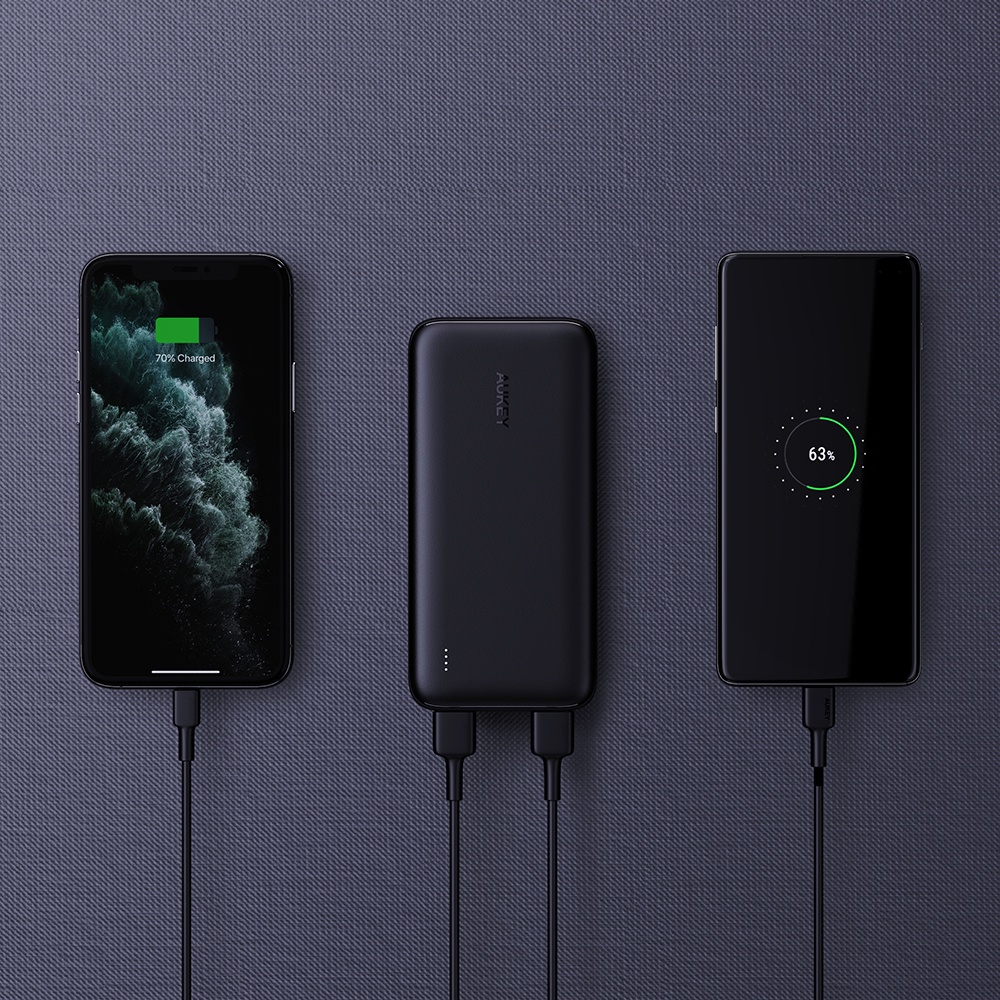 [Mã ELBAU150 giảm 8% đơn 500K] Sạc dự phòng AUKEY PB-N73 - 10.000mAh, sạc nhanh 2.4A, siêu mỏng - Hàng chính hãng