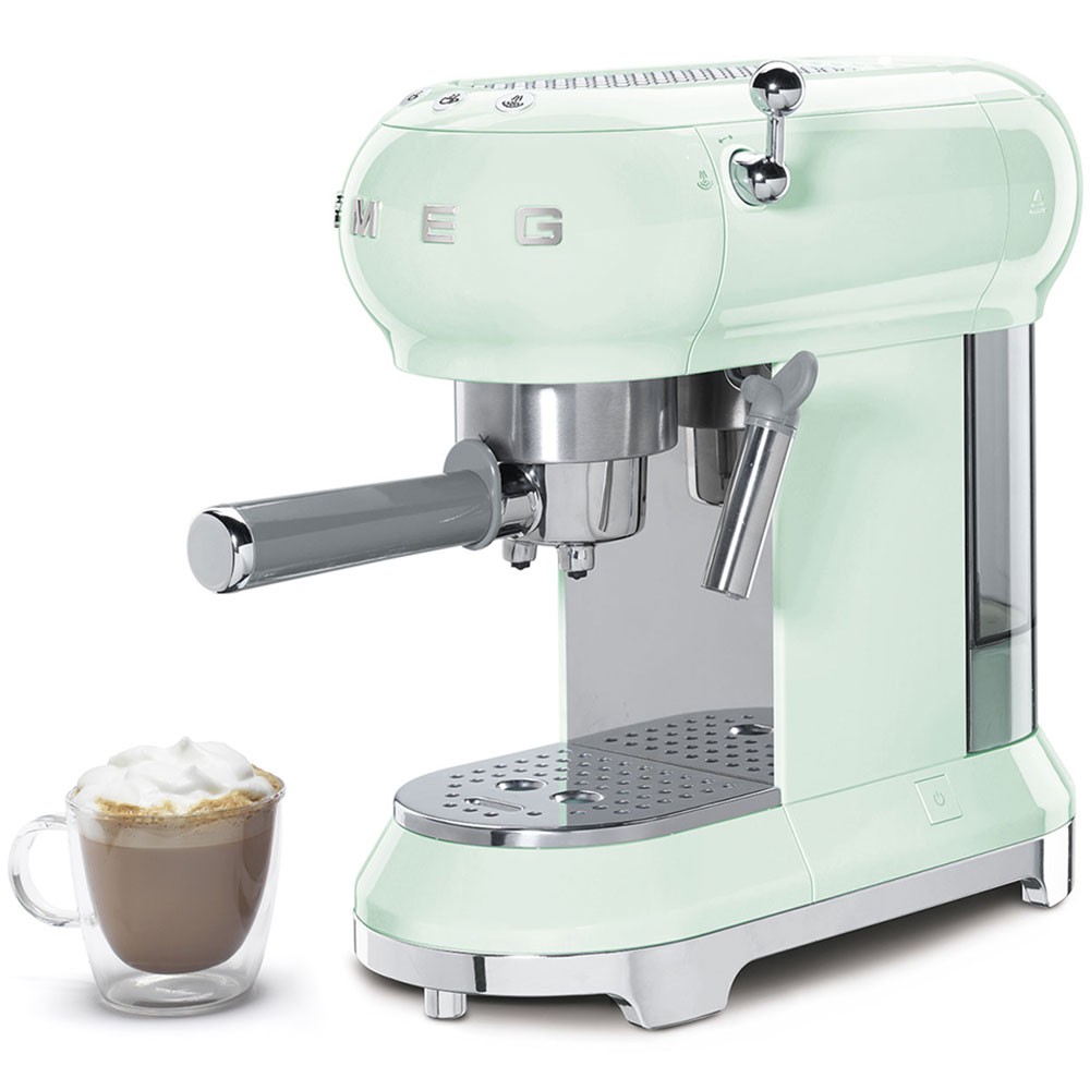 Máy Pha Cà Phê Smeg ECF01PGEU 50's Style, Xanh Lá, Dung Tích 1L, Công Suất 1350W