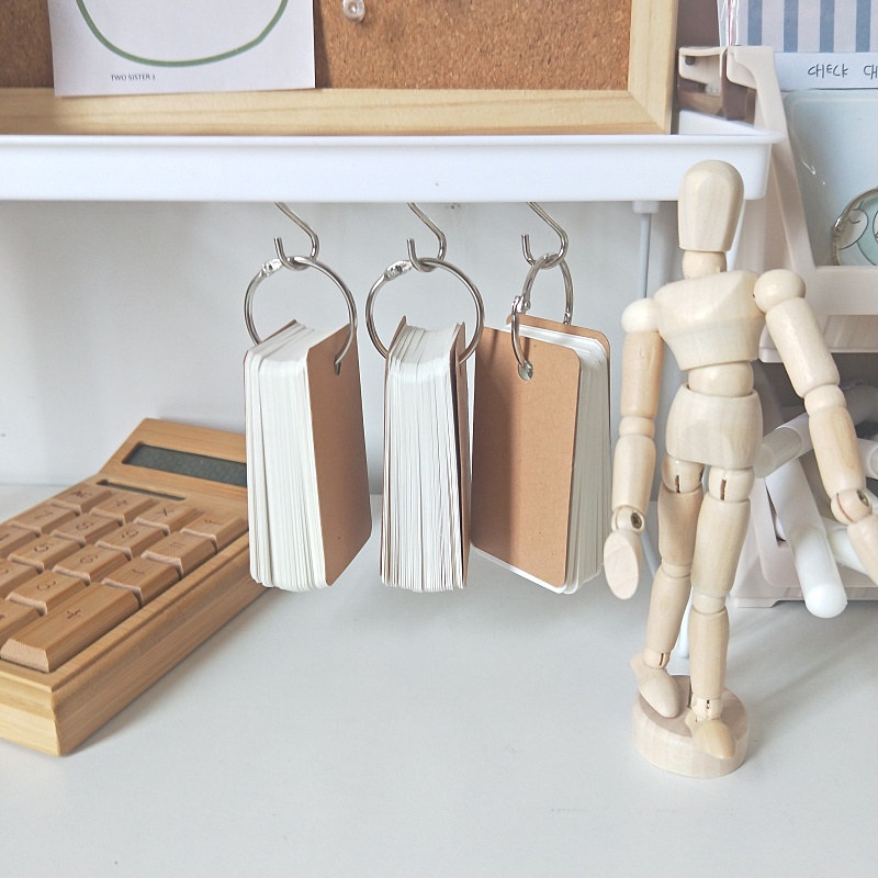 Sổ Tay Mini Bằng Giấy Kraft Có Vòng Nhẫn Kim Loại DIY