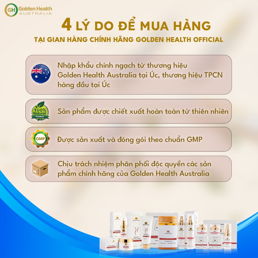 [GOLDEN HEALTH] Kem dưỡng trắng, chống nắng bảo vệ da ban ngày Beauty Leaf SPF15 50ml