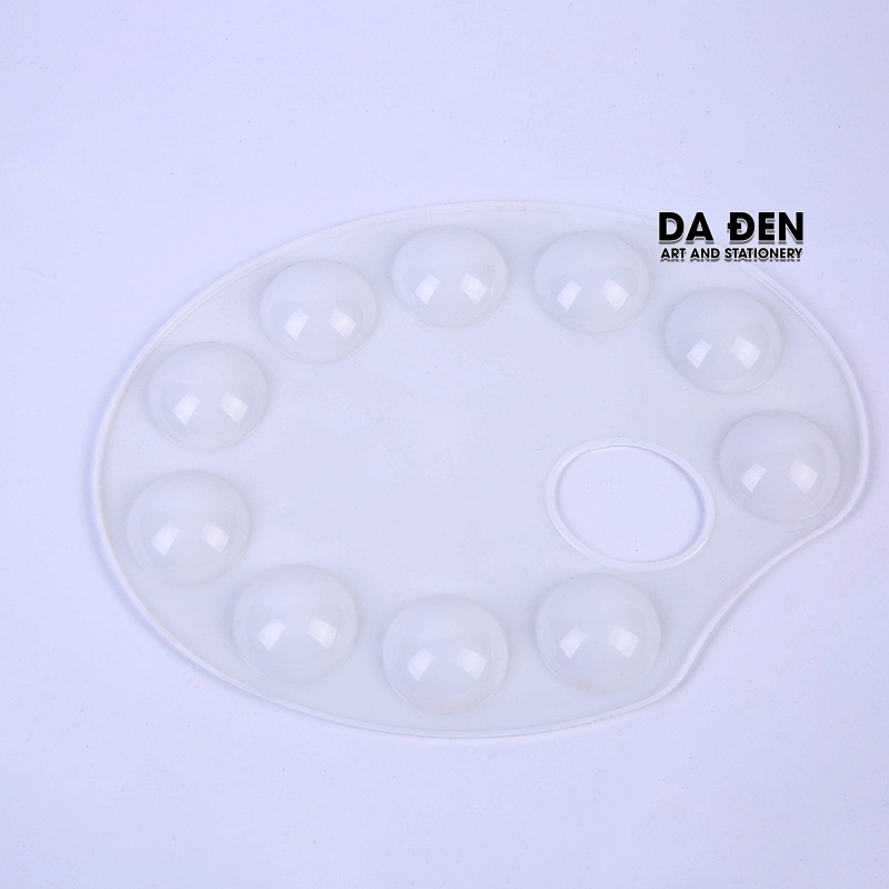[DA ĐEN] Khay Pha Màu Oval 10 Ô Keep Smiling (17*22.5CM)