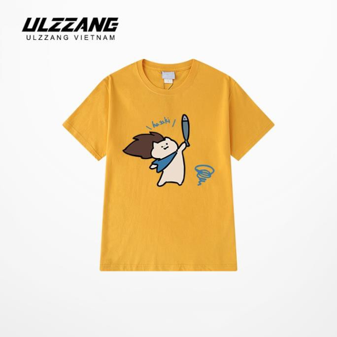 Áo thun tay lỡ ULZZANG cotton dáng unisex form rộng in hình miao hasaki 👈