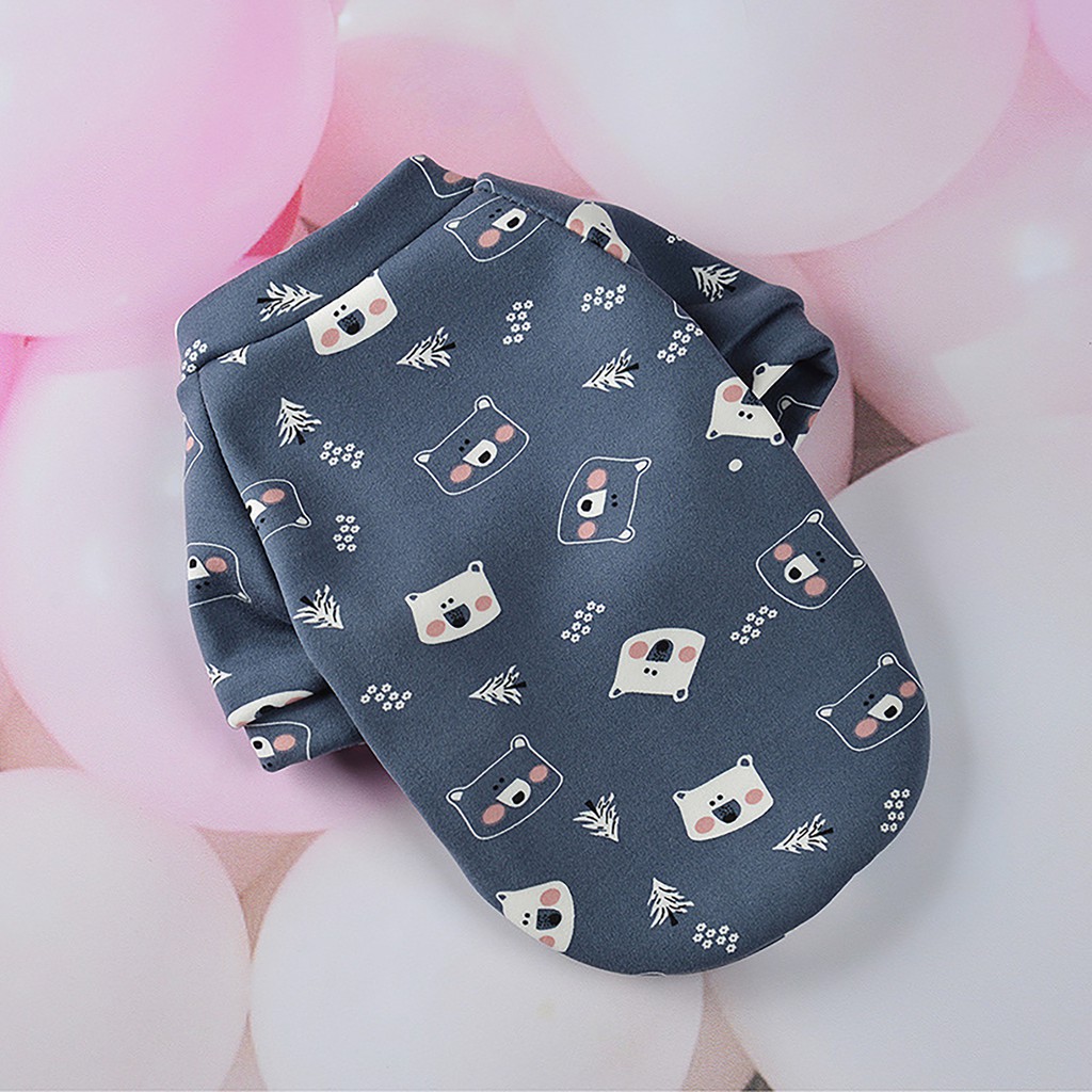 Áo Cotton Cổ Tròn In Họa Tiết Hoạt Hình Đáng Yêu Cho Thú Cưng