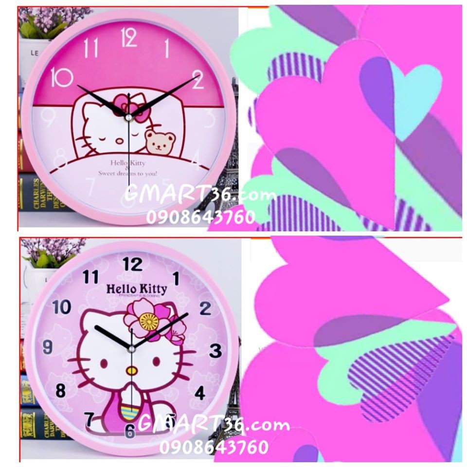 💗 Đồng hồ treo tường tròn Kitty R0061💗